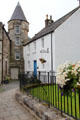 Fountain House & tower of former bank. Falkland, Scotland.