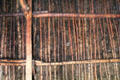 Details of tied sticks supporting thatch roof in Scottish Township at Highland Folk Museum. Newtonmore, Scotland.