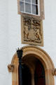 Family crest over entrance door at Blair Castle. Pitlochry, Scotland.