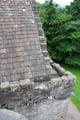 Roofline with crow steps at Huntingtower Castle. Perth, Scotland.