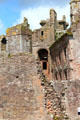 Stonework ruins at Caerlaverock Castle. Caerlaverock, Scotland.