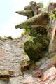 Remains of cantilevered spiral staircase at Caerlaverock Castle. Caerlaverock, Scotland.