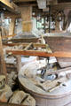 Grinding wheels at New Abbey Corn Mill. New Abbey, Scotland.