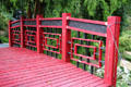 Japanese-style bridge at Threave Garden. Rhonehouse, Scotland.