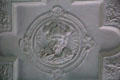 Roundel with helmeted figure on The Hall ceiling at Craigievar Castle. Alford, Scotland.