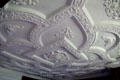 Sculpted plaster ceiling in Blue room at Craigievar Castle. Alford, Scotland.