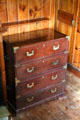 Two-section stacking chest from Crimea campaign in dressing room at Craigievar Castle. Alford, Scotland.