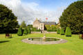 Pitmedden Garden with house c1860 which replaced original destroyed by fire. Pitmedden, Scotland.