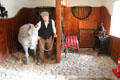Horse stable in barn at Pitmedden Garden. Pitmedden, Scotland.