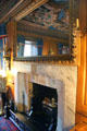 Dining room fireplace at Brodie Castle. Brodie, Scotland.