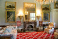 Parlor fireplace & mirror at Brodie Castle. Brodie, Scotland.