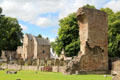 Heritage building containing museum over graveyard at Elgin Cathedral. Elgin, Scotland.
