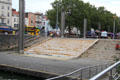 Steps down to Floating Harbour from Bristol center. Bristol, England.