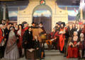 Some Who Have Made Bristol Famous painting by Ernest Board depicting an imaginary gathering of people who over the centuries have brought fame to Bristol at M-Shed Museum. Bristol, England.