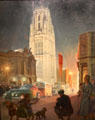 Coronation Time: The Flood-lit Tower of Bristol University painting by Clifford Hanney at M-Shed Museum. Bristol, England.