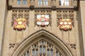 University Coats of Arms on Wills Memorial Tower. Bristol, England.