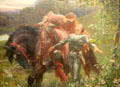 La Belle Dame sans Merci painting by Frank Dicksee with theme taken from Keat's poem at Bristol Museum & Art Gallery. Bristol, England.