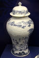 Covered ceramic vase made in Bristol at Bristol Museum & Art Gallery. Bristol, England.