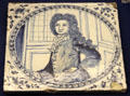 Ceramic tile likely portraying Edward Colston, a wealthy merchant, likely made in Bristol at Bristol Museum & Art Gallery. Bristol, England.