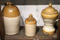 Stoneware storage jugs & water purifier made in Bristol at Bristol Museum & Art Gallery. Bristol, England.