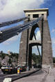 Clifton Suspension Bridge tower & traffic flow details for single lane sections of roadway. Bristol, England.