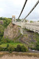 Clifton Suspension Bridge traffic deck with gondola underneath for bridge maintenance. Bristol, England.