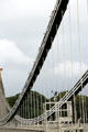 Three sets of independent wrought iron eyebar chain links supporting Clifton Suspension Bridge. Bristol, England.