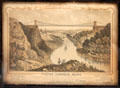 Early graphic of Clifton Suspension Bridge. Bristol, England.