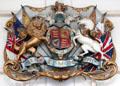 Royal Coat of Arms of the United Kingdom at STEAM Museum of Great Western Railway. Swindon, England.