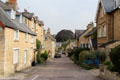 Distons Lane residential streetscape close to town center. Chipping Norton, England.