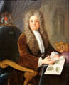 Botanist Sir Hans Sloane portrait by Stephen Slaughter at National Portrait Gallery. London, United Kingdom.