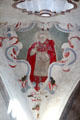 Squinch mural of one of four doctors of the church at Mission San Xavier del Bac. Tucson, AZ.