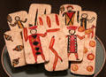 Apache native rawhide playing cards based on Spanish-Mexican 40-card deck at Arizona State Museum. Tucson, AZ.