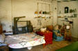 Room in Sutter's Fort set up as it would have been by settlers arriving by covered wagon. Sacramento, CA.