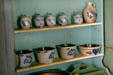 Salt glaze earthenware pottery in kitchen at Sutter's Fort. Sacramento, CA.