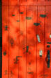 Native symbols painted on doors of California State Indian Museum. Sacramento, CA.