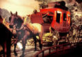 Stage coach in Museum of American West. Los Angeles, CA.