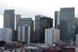 Four thin buildings of Embarcadero Center plus X-braced Maritime Plaza. San Francisco, CA.