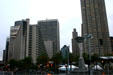 Market Street from Ferry Building with Hyatt Regency Hotel & Embarcadero Center. San Francisco, CA.