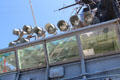 Spotlights on bridge of USS Hornet CV-12. Alameda, CA.