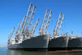 Transport ships in Alameda port. Alameda, CA.