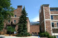 Typical red stone buildings of University of Colorado. Boulder, CO.