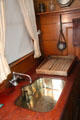 Copper sink selected to flex if dishes dropped at Hill-Stead Museum. Farmington, CT.