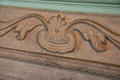 Parlor fireplace stone mantle carving at Silas Deane House. Wethersfield, CT.