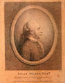 Graphic of Silas Dean by R. Wilkinson shows Commissioner from America's Revolutionary Congress to France in 1776 at Silas Deane House. Wethersfield, CT.