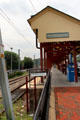 New Canaan rail station across street from Philip Johnson Glass House reception center. New Canaan, CT.