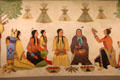 Native women detail of Harvest Dance mural by James Auchia at Interior Department. Washington, DC.