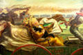 Woman in buckboard detail of Rush for the Oklahoma Land - 1894 painting by John Steuart Curry at Interior Department. Washington, DC.
