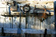Iron objects in blacksmith shop at Colonial Spanish Quarter Museum. St Augustine, FL.