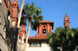 Towers over courtyard of Alcazar Hotel. St Augustine, FL.